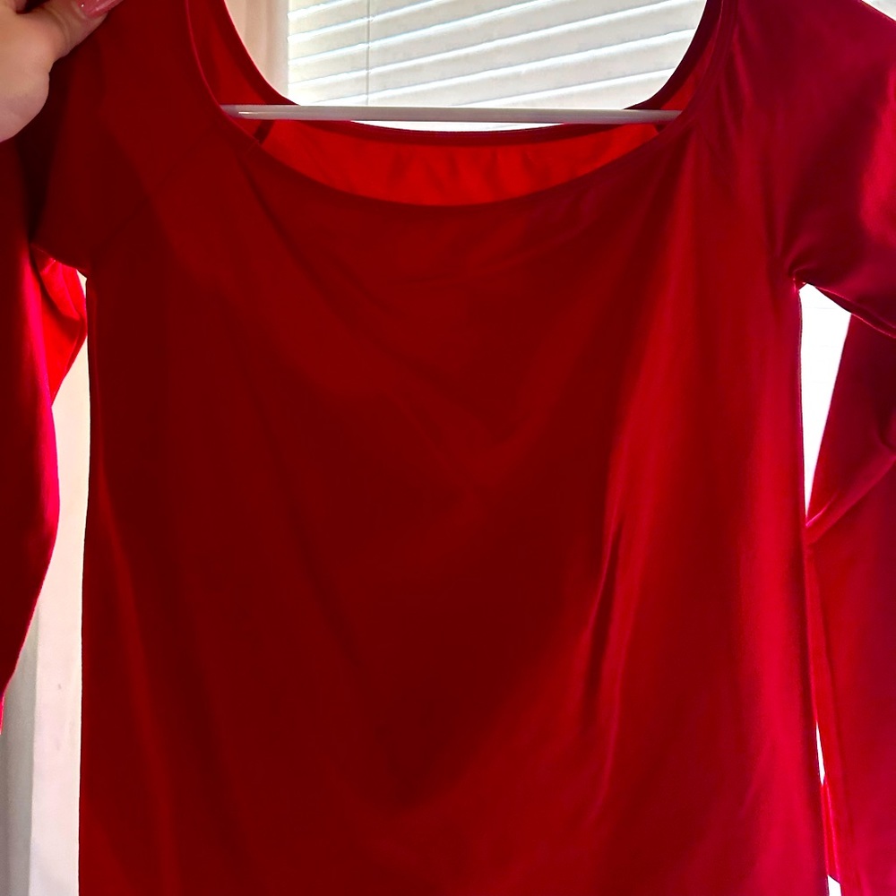 Red off the shoulder tight top